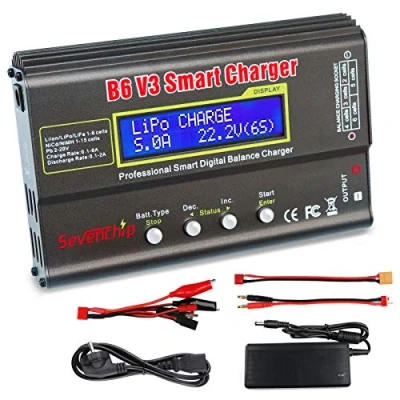 Abbildung von 80W LiPo Ladegerät, IMAX B6 V3 ladegerät Balancer für Li Ionen Lebensdauer NiCd NiMH LiHV PB Rc Hobby Batteriebilanzladegerät mit 12V 5A Adapter
