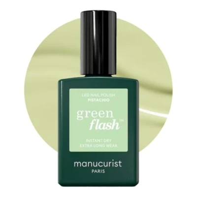 Abbildung von MANUCURIST Green Flash™ UV Nagellack Pastell Grün Pistachio Hema Free Lack 12 Lack, Bio basiert Nägel Selber Machen für Lampe Gel 15 ml