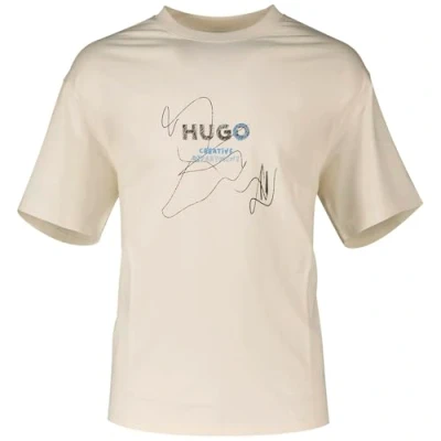 Abbildung von HUGO Nabion Tshirt print, Herren, Größe: XXL, Open white