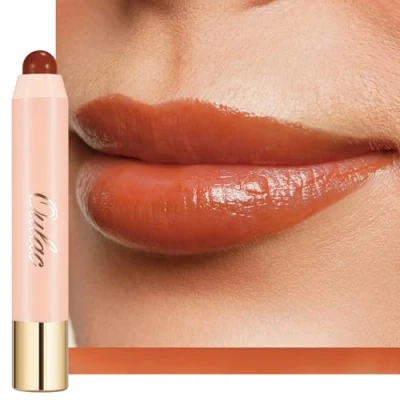 Abbildung von Oulac Blush Stick Lippenstift und Rouge Duo, für Wangen, Feuchtigkeitsspendend Pflegend, Glänzendes Finish, Vegan, Pumpkin, Please!(07)