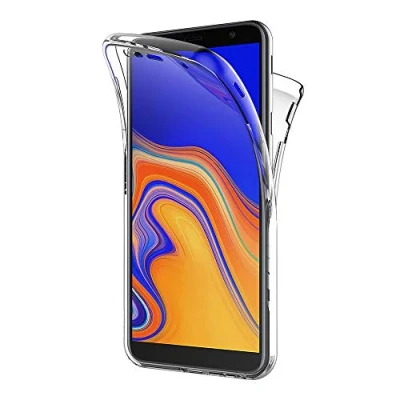 Abbildung von AICEK Samsung Galaxy J4 Plus Hülle, 360Full Body Transparent Silikon Schutzhülle für Case Durchsichtige TPU Bumper Handyhülle (6,0 Zoll)