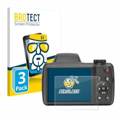 Abbildung von BROTECT Schutzglas für Kodak Pixpro AZ528 (3 Stück) Schutzfolie Panzer Folie Glas [Extrem Kratzfest 9H, Anti Fingerprint, Ultra Transparent]