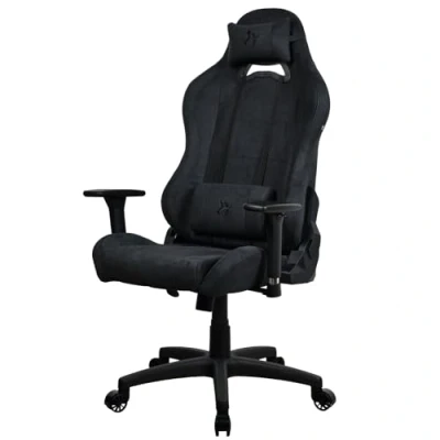 Abbildung von Arozzi Torretta Premium Supersoft™ Ergonomischer Gaming und Bürostuhl mit fortschrittlichem Sitzmechanismus, 3D Armlehnen, hohe Rückenlehne, drehbare Neigungswippe, 2 Stützkissen [Pure Black]