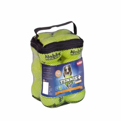 Abbildung von Nobby Tennisball mit Squeaker Sortiert XS 4,5 cm, 12er Netztasche