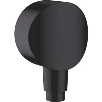 Abbildung von hansgrohe Wandanschluss FixFit S, Schlauchanschluss mit Rückflussverhinderer, Matt Schwarz