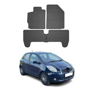 Abbildung von OMAC Gummi Fußmatten kompatibel mit Toyota Yaris 2005 2011 Automatten Schwarz 4tlg