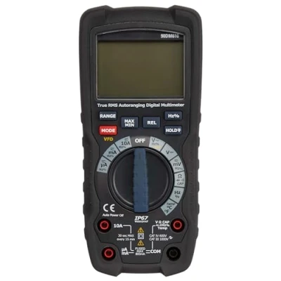 Abbildung von Amazon Basics Digitalmultimeter, Anzeige 6000, IP67, True RMS, CAT IV 600 V, Schwarz (Früher Marke AmazonCommercial)