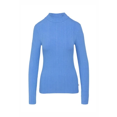 Abbildung von QS Langarmshirt, Damen, Größe: Large, Blau