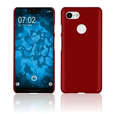 Abbildung von PhoneNatic case kompatibel mit Google Pixel 3 XL Hülle rot gummiert Hard Cover
