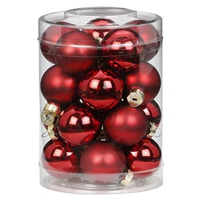 Abbildung von MAGIC 20 Christbaumkugeln Glas 3 cm Christbaumschmuck Weihnachtskugeln Baumkugeln Baumschmuck Weihnachtsdeko Farbe: Chianti (dunkelrot weinrot Bordeaux)