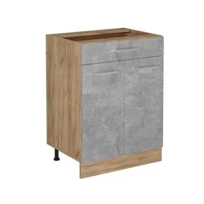 Abbildung von Vicco Küchenunterschrank R Line, Beton, 60 cm mit Schublade, ohne Arbeitsplatte
