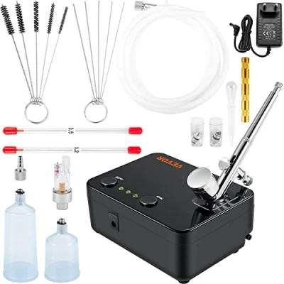 Abbildung von VEVOR Airbrush Kompressor 30 psi ± 15 % Luftkompressor 220 V Airbrushpistole Set für Make up