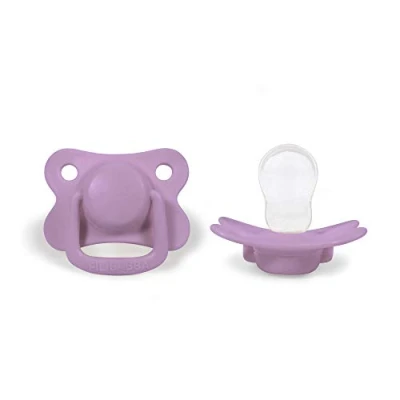 Abbildung von Filibabba® Schnuller 2er Set Baby aus Silikon in schönen matten Farben Kiefergerechte Dänisches Design 2 Stück mit Box (Light Lavender, 6+ Monate)