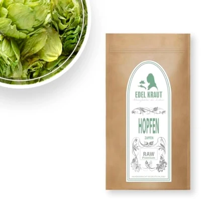 Abbildung von Hopfenzapfen 100g EDEL KRAUT Premium Hopfentee aus 100% naturreinen ganz getrocknet frei von jeglichen Zusatzstoffen Kräutertee traditionellen Anbaupflanzen