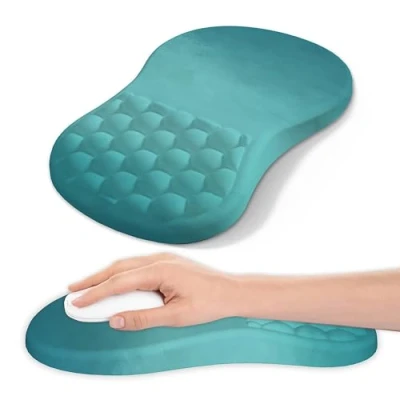 Abbildung von Mauspad mit Handgelenkauflage,Ergonomisches Mousepad zur Linderung von Schmerzen im Karpaltunnel, Memory Schaum Rutschfester Gummi Basis Office Mat für Computer, Laptop, Desktop (Grün)