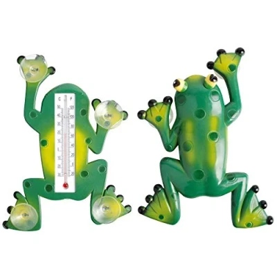 Abbildung von esschert design Fensterthermometer, Set 1 tlg., Temperaturmesser Motiv Frosch