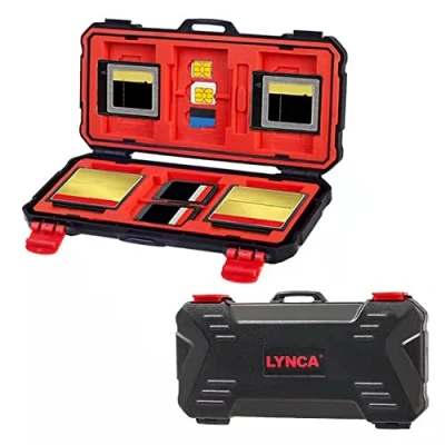 Abbildung von LYNCA 36 Slots Speicherkartenhülle Wasserabweisend Anti Shock Speicherkarten Brieftasche für 12 SD +3 CF + 3 XQD 6 TF (Micro SD) +6 SIM Nano Karten
