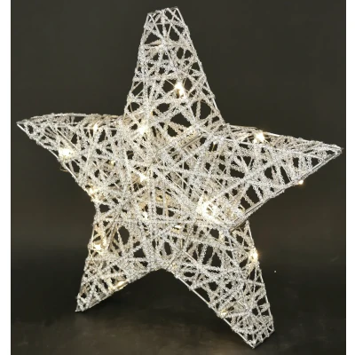 Abbildung von I.GE.A. Dekostern LED Stern mit Timer 33 cm, 1 St., Deko Warmweiß Leuchtstern Weihnachtsdeko Weihnachtsstern gold