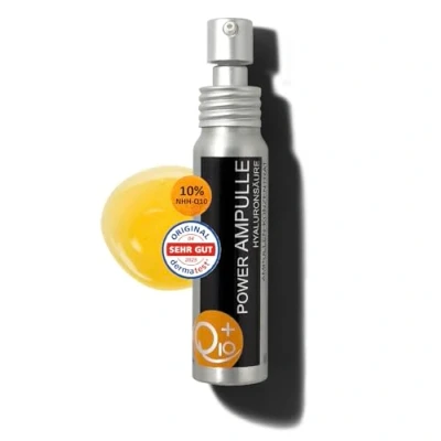 Abbildung von Uniq10ue Power Ampulle mit Q10, vegan, Bio Hyaluronsäure, Anti Aging, Feuchtigkeit, Intensivkur für Gesicht, Hals und Dekolleté, Made in Germany, 35 ml