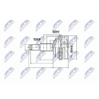 Abbildung von NTY NPZ CH 001 Gelenksatz radseitig CHRYSLER: VOYAGER 4