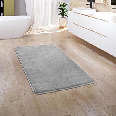Abbildung von Paco Home Badematte &quot;Corby 255&quot;, Höhe 13 mm, rutschhemmend beschichtet, fußbodenheizungsgeeignet, Badteppich, Uni Farben, Memory Foam Effekt