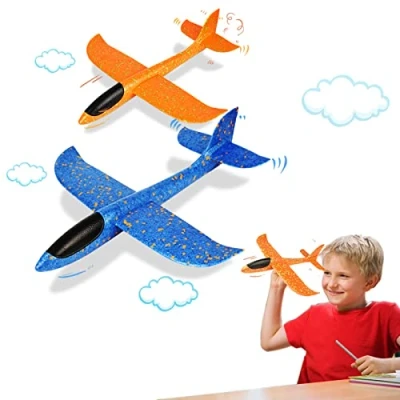 Abbildung von VCOSTORE Styroporflieger Flugzeug Styropor 2 Stück Spielzeug Segelflugzeug Wurfgleiter Flieger für Kinder