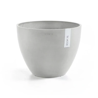 Abbildung von Ecopots Antwerpen konisch 40 cm weiß grau Pflanze/Blumentopf