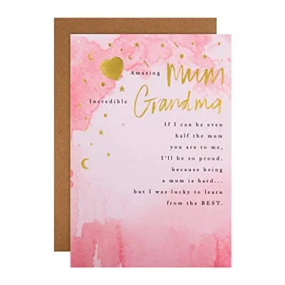 Abbildung von Hallmark 25564410 Muttertagskarte für Mama und Oma, klassisches herzliches Vers Design, Rosa,