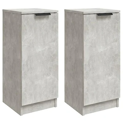 Abbildung von vidaXL 2X Sideboard Kommode Anrichte Schrank Beistellschrank Mehrzweckschrank Standschrank Wohnzimmer Betongrau 30x30x70cm Holzwerkstoff