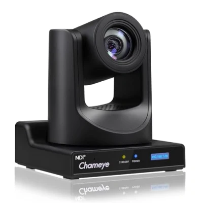 Abbildung von Chameye NDI PTZ Camera 20x Optical Zoom AI Auto Tracking with LCD Display, 3G SDI IP 1080P 60fps PoE Live Streaming HDMI for Church Worship Education Events, C720N Black