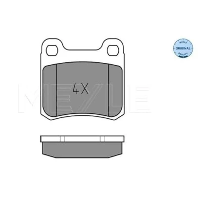 Abbildung von MEYLE 025 206 8713 Bremsbelagsatz ORIGINAL Quality Hinterachse exkl. Verschleißwarnkontakt mit Anti Quietsch Blech MERCEDES BENZ: 190