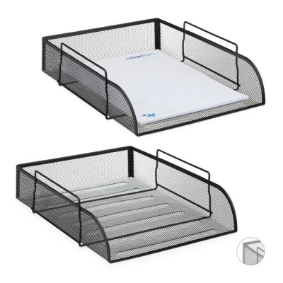 Abbildung von relaxdays Briefablage 2 x Dokumentenablage stapelbar schwarz
