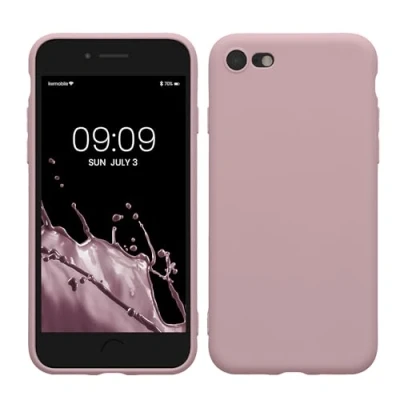 Abbildung von kwmobile Handyhülle kompatibel mit Apple iPhone SE (2022) / (2020) 8 7 Hülle Handy Case aus weichem Silikon in Mauve