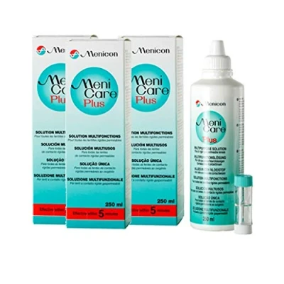 Abbildung von Menicare Reinigungshilfe für Kontaktlinsen, weiß, 3er Packung, ZCALMENP250x3, 250 ml (3er Pack)