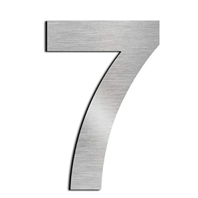Abbildung von nanlyiau 5in/12.5cm Edelstahl hausnummer Hausnummern aus zahlen massivem SUS304,gebürstet schwebe effekt(5in 7)
