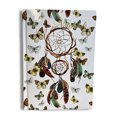 Abbildung von Maturi Notizbuch, A5, Traumfänger Design, mit Goldfolienverzierung und glänzender Oberfläche, Weiß