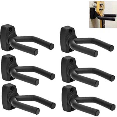 Abbildung von CAIHONG Gitarrenhalter für Die Wand 6 Stück, Universal Gitarren Halter Gitarrenständer Halterung Akustikgitarre, klassische Gitarre, E Banjo, Bass, Ukulele