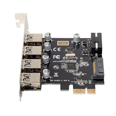 Abbildung von cablecc U3 038 PCI E auf USB 3.0 HUB Express Erweiterungskarte Adapter 5 Gbit/s für Motherboard