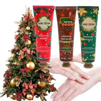 Abbildung von Handcreme Set Weihnachten,Handcreme Weihnachten Mini,Mini Set,Handcreme Geschenkset Weihnachten,Plant Fragrance Handpflegecreme,Mini für Weihnachtsgeschenke,3 * 30ml