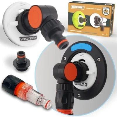 Abbildung von MaJoCompTec® WATERTWIN Tankadapter Wasserfilter Zähler Set Wohnmobil Wasser Tankdeckel Zubehör Einfüllstutzen Adapter kompatibel mit Gardena Typ 3 Pin D:78 (CLEAN Set)