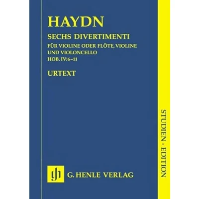 Abbildung von 6 Divertimenti Hob 4/6 11. Flöte, Violine, Violoncello: Besetzung: Streichduos und trios (Studien Editionen: Studienpartituren)