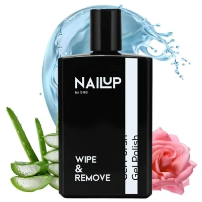 Abbildung von NAILUP by SNB UV Gel Nail Polish Wipe &amp; Remover Aceton 100 ml mit Rosenwasser, Aloe Vera, Lanolin und Vitamin E Nagellackentferner Nagellack Entfernen Gelnägel Entferner
