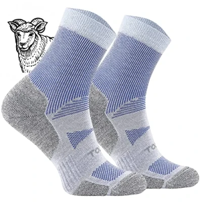 Abbildung von TODO BP Kurz Wandersocken Sommer Herren und Damen Wolle Trekking Socken Atmungsaktiv, Anti Blasen, Belüftung (Kurz Navy, 47 50)