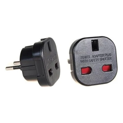 Abbildung von Maclean Brackets MCE72 Adapter UK auf EU, schwarz Computer Kabel