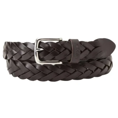 Abbildung von Levi&#039;s Herren Leather Braid Belt, Dark Brown, 115