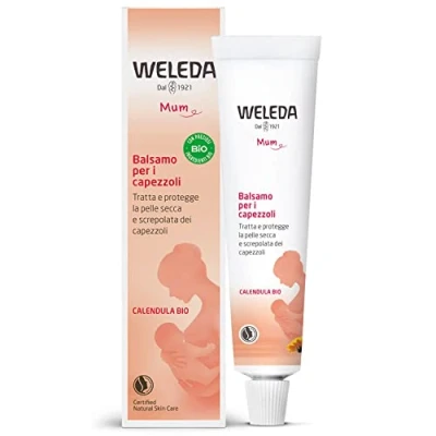 Abbildung von WELEDA Brustwarzenbalsam für Schwangere beugt schmerzenden und gereizten Brustwarzen vor lindert 25g Tube mit Etui