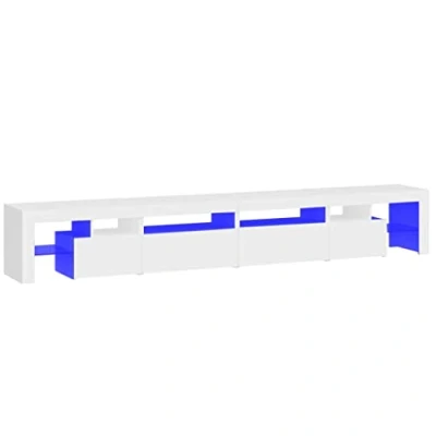 Abbildung von vidaXL TV Schrank mit LED Leuchten Lowboard Möbel Tisch Board Sideboard Fernsehschrank Fernsehtisch HiFi Weiß 260x36,5x40cm