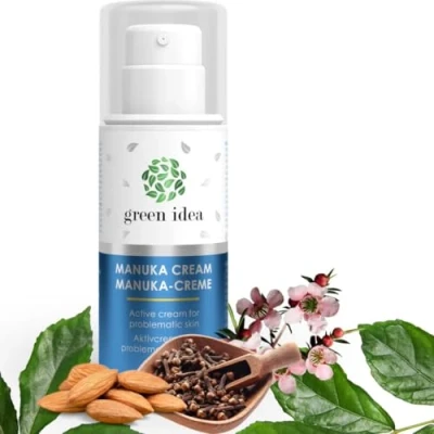 Abbildung von green idea Manuka Akne Creme Anti Pickel Gesichtscreme mit Teebaumöl, effiziente Pflege für zu neigende Haut 50 ml