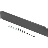 Abbildung von DIGITUS DN 19 BPN 02 SW Zoll Blindabdeckplatte 2HE Blende für Netzwerk &amp; Serverschränke Mit Befestigungsmaterial Stahlblech Pulverbeschichtet Schwarz