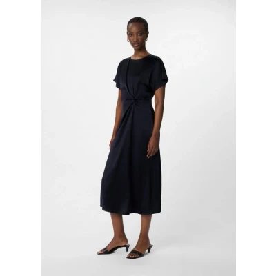 Abbildung von Comma Maxikleid Fließendes Satinkleid mit Knotendetail